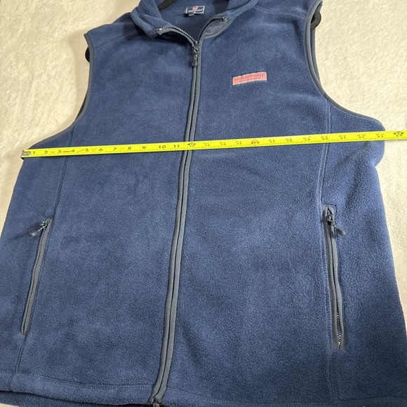 Vineyard Vines Men's Med Navy Full Zip Fleece Vest Whale Logo Martha's Vineyard - Picture 4 of 12